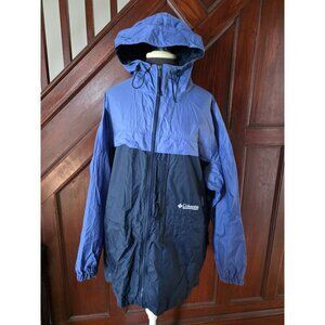Columbia Sportswear Packable Hooded Rain Jacket XL Blue  Waterproof Nylon Mens